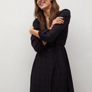 MANGO midi dress button down dress